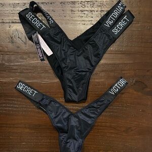 Victoria's Secret Rhinestone Cheeky and Thong Panty Bundle 🖤🪩